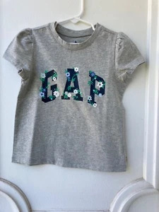 NWT Gap Girls Gray Summer T-Shirt -"Gap" Logo- 100% Cotton Size 5( - Picture 1 of 4