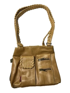 Mudd Vtg Y2K Leather Braided Shoulder Bag Handbag Small Boho Cell Phone Holder - Picture 1 of 8