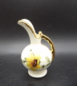 Holly Ross Luanna,Pa Mini Pitcher sunflower hand painted gold rimmed - Picture 1 of 4