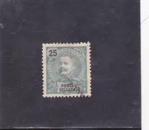 P. DELGADA D. CARLOS I 25 Reis (1897) AF # 18 PAQUEBOT CANCEL - Picture 1 of 1