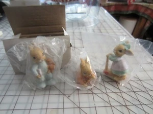 Homco Home Interiors Baby Bunnies Figurines Spring Easter Lot of 3 NEW IN BOX - Picture 1 of 6