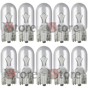 10X LAMPADE T10 LUCI POSIZIONE W2.1x9.5d AUTO TUTTO VETRO 12V 5W INCANDESCENZA - Photo 1/2