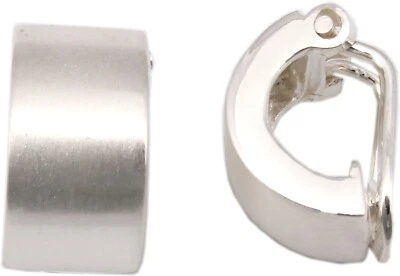 Orecchini Clip Argento 925 a Semicerchio per Donna Opacizzato - Immagine 1 di 3