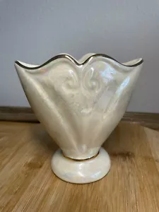 Vintage Pioneer Pottery Iridescent Pearl Glaze Gold Trim - Picture 1 of 7