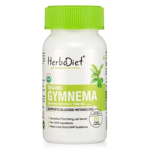 Organic Gymnema Sylvestre Capsules 1000mg Blood Sugar Control Weight Loss Herbal - Picture 1 of 4