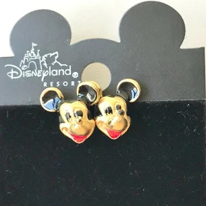 Vintage Disney Mickey Mouse Earrings Disneyana Gold Plated Posts 1980's - Picture 1 of 10