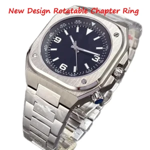 42 mm cuadrado NH35A GMT cristal de zafiro NH35A automático para hombre anillo de capítulo giratorio - Imagen 1 de 10