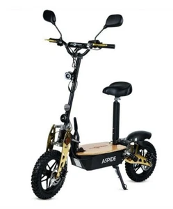 Patinete electrico Ecoxtrem 2000w scooter sillin Aspide rueda tacos negro dorado - Imagen 1 de 7