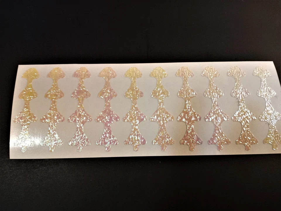 THE FISHING LURE TAPE COMPANY CRUSHED GLOW NBK LADDERBACK DIE CUTS FISHING LURE TAPE 9 SIZES