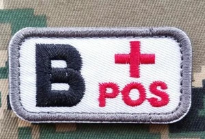 Military Blood Type B+ Positive Tactical USA Army 3D Hook Loop Patch *03 - Picture 1 of 5
