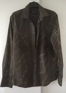 Blue INK Mens Brown Fitted Shirt, Size L - Picture 1 of 6
