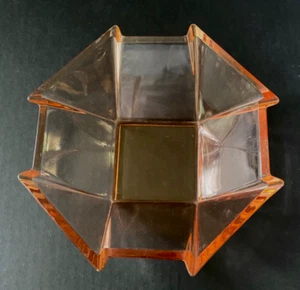 Antique Fostoria 8" Geometric Pink Glass BOWL GEORGE SAKIER Art Deco Line 2402 - Picture 1 of 10