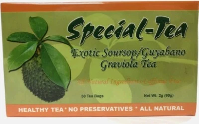 Guanábana exótica de té especial té Guyabano (1 caja con 30 bolsitas de té) Foto 1 de 4