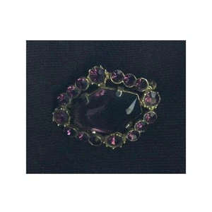 Modische alte ovale lila Strass-Brosche - Sehr schönes Accessoire - #04 -s. Bild - Bild 1 von 1