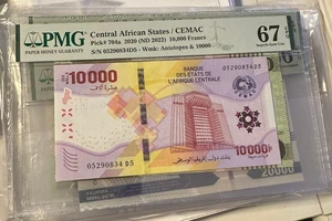 Central Africa  Banknote 10.000 Francs 2020 Pmg 67  pic 704a - Bild 1 von 2