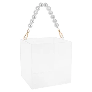  Klare Acryl-Geschenkbox mit Perlenhenkel – Elegante, durchsichtige Aufbewahrung - Bild 1 von 16