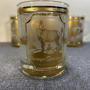 Vintage Culver Barrego Springs California 24K Gold Set Of Four Lowball Glasses - Picture 1 of 17
