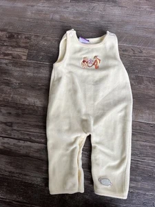Vintage Pooh 100 Acre Collection 9 Month Y2K Tigger Piglet Fleece Romper Yellow - Picture 1 of 7