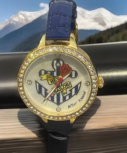 Betsy Johnson anchors away Bling Hey Sailor Blue Leather Strap Watch - Picture 1 of 5