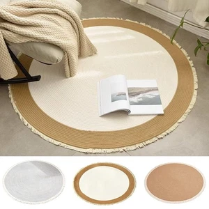 Vintage Woven Tassel Rug Soft and Stylish Home Washable Round Floor Mat - Picture 1 of 31
