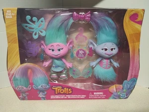 DreamWorks Trolls Película Satén y Chenilla Estilo Set Gemelos Muñecas Figuras Juguete  - Imagen 1 de 11