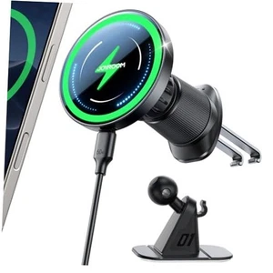  Für MagSafe Autohalterung Ladegerät, [Upgrade Dual-Clip Grip] 15W Schnell Schwarz - Bild 1 von 7