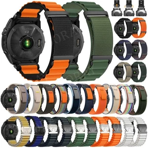 Nylon Wristband For Garmin Fenix 8 E 7 7X 7S 6 6X 6S Pro 3HR 945 5 5X Epix Strap - Picture 1 of 89