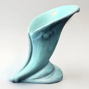 Portacandele Calla Lily Teal Ombré Royal Haeger MCM Art Decò - Foto 1 di 12