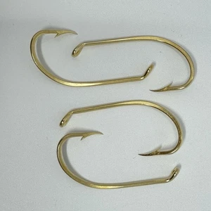 4 Mustad Messing Haken Streamer Salzwasser Offset Angeln Fliegenbinden Neu mehrere - Bild 1 von 2