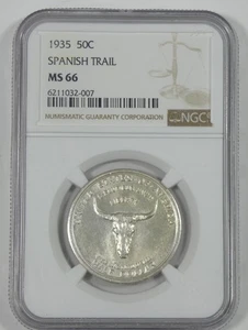 1935 Old Spanish Trail Commemorative Silver Half Dollar NGC MS 66 - Picture 1 of 4