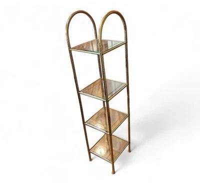 Estantería vintage Hollywood Regency con vidrio ahumado años 80 Foto 1 de 4