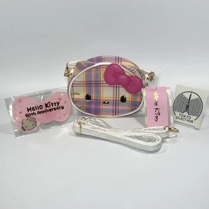 Hello Kitty 50th Anniversary Mini Shoulder Bag Tartan Check Pattern New w/ Tagg - Picture 1 of 7