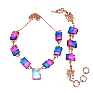 Bio-Tourmulian 14 Ct Rose Gold Plated Jewelry Necklace Bracelets18-20'' - Bild 1 von 9