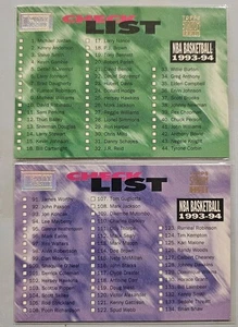 1993-94 Topps Stadium Club First Day Issue #179 & #180 Checklist Set - Bild 1 von 6