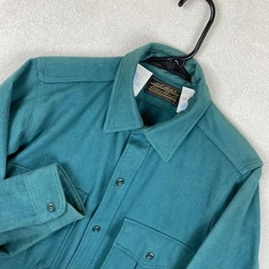 Vintage Eddie Bauer Chamois Flannel Shirt Mens M Green Heavyweight USA Made Work - Picture 1 of 7