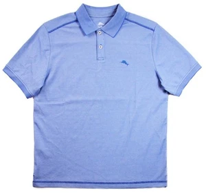 Tommy Bahama Para Hombres Camisa Polo Onda M Calce Regular Manga Corta Azul Rococó $99 NUEVA - Imagen 1 de 6