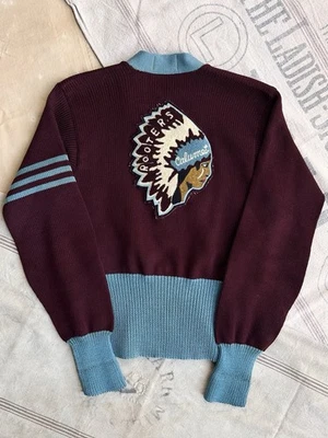 Suéter Vintage Años 30 Para Mujer Lana Colegial Cremallera Cárdigan S/M Foto 1 de 4