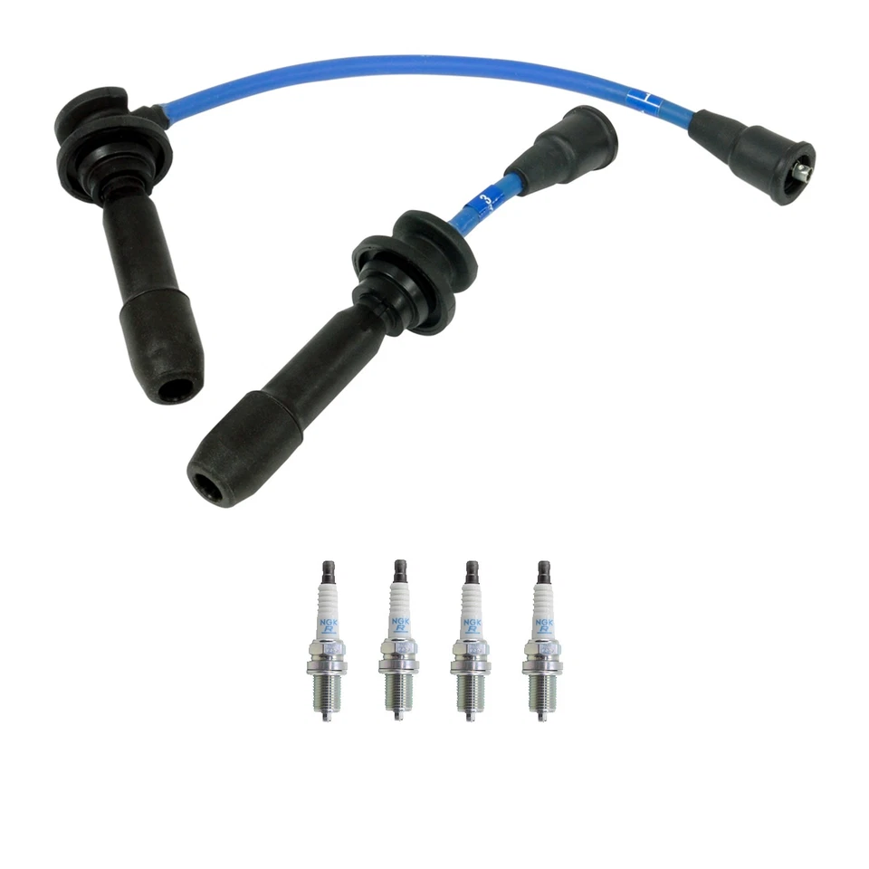 Juego de cables NGK de 7 mm y kit de 4 bujías de níquel para Kia Sportage 2.0 L4 FED 1995-2002 Foto 1 de 1