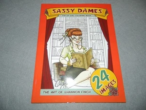 SASSY DAMES Pin-Up Girls Fantasy Adult Coloring Book  Shannon Finch 0297 - Picture 1 of 6