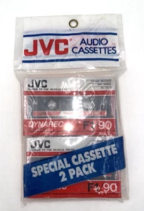 Vintage JVC Dynarec F1/90 Sealed Cassette Tapes 2 Pack 90 Min Normal Bias NOS - Picture 1 of 11