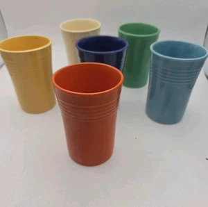 Vintage Fiestaware Lot Of 6 Juice Tumblers 3.5” 1940's Promo Set - Picture 1 of 23