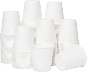 Disposable 3 Oz 100 Pack Paper Coffee Bathroom Cups, Small White Mouthwas - Picture 1 of 7