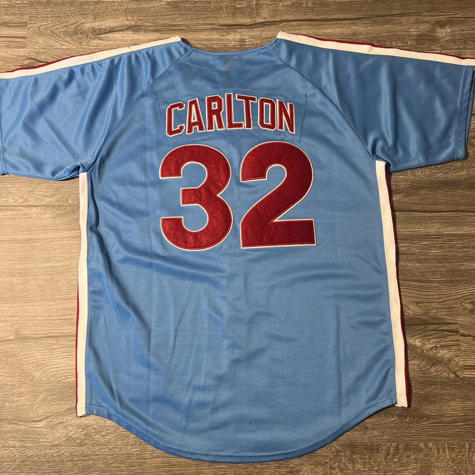 Футболка Стива Карлтона 1980 коллекция Mitchell & Ness Cooperstown синяя, размер 52 - Изображение 1 из 4