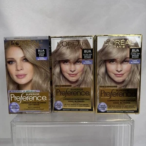 (3) L'oreal 8UA Ultra Ash Medium Blonde Superior Preference Hair Color Dye - Picture 1 of 4
