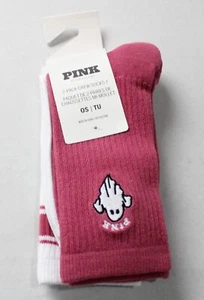 Victoria's Secret PINK Women's Halloween 2-Pack Crew Socks CA4 Pink/White OS - Picture 1 of 4