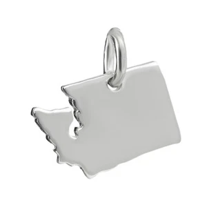 Sterling Silver Washington State Charm WA - Picture 1 of 3