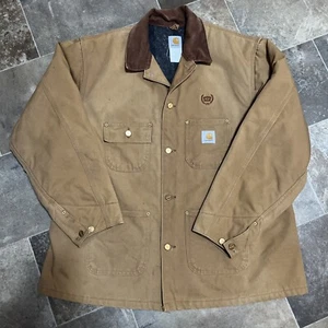 Vintage Carhartt Chore Jacke Mantel Decke gefüttert braun Herren 2XL Canvas EUC - Bild 1 von 8