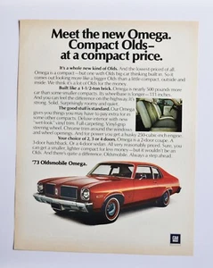 Large Car Ad - 1973 Oldsmobile Omega olds (advertisement print poster brochure) - Picture 1 of 1