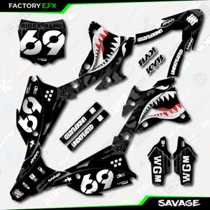 Kit de gráficos de carreras Savage negro se adapta a placas Kawasaki Kx100 14-21 Kx 100 - Imagen 1 de 5