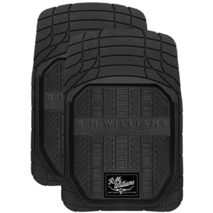 R.M.Williams Black Rubber Car Mats Set Of 2 - CMRMWBLKFR - Picture 1 of 1
